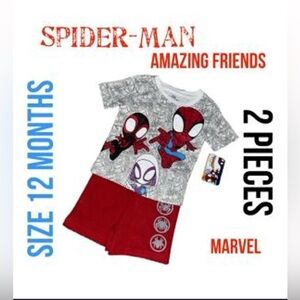 🕷️🕸️Marvel Spider-Man Red and Gray Toddler Outfit